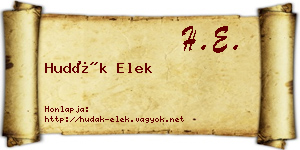 Hudák Elek névjegykártya