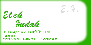 elek hudak business card